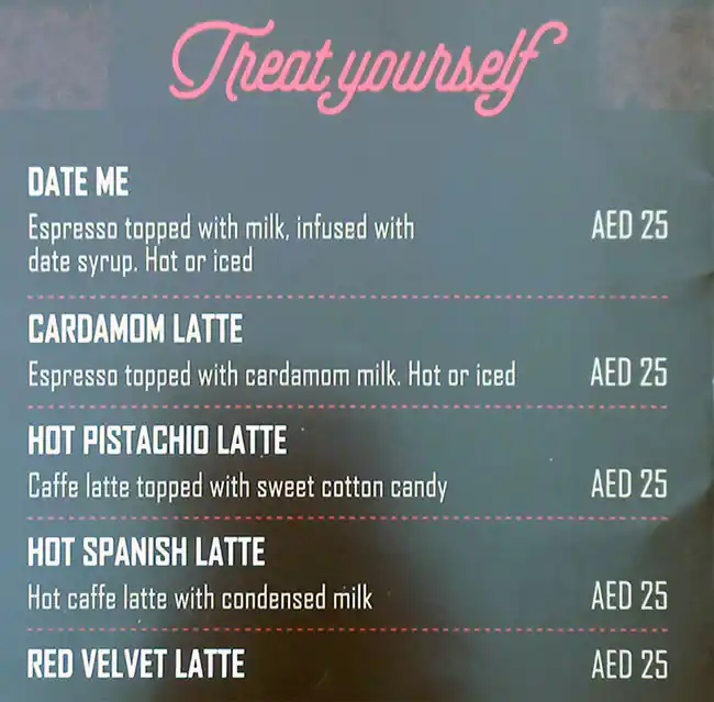 Roast Specialty Coffee Menu in Jannah Marina Bay Suites, Dubai Marina, Dubai 