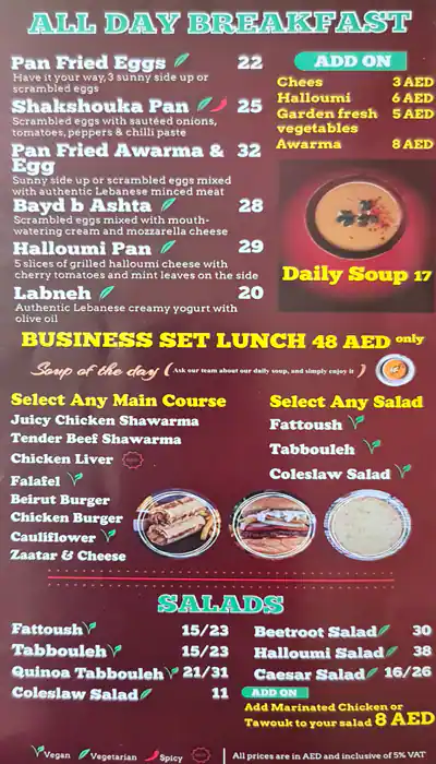Best restaurant menu near Cluster W Jumeirah Lake Towers Dubai