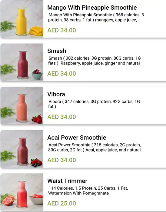 Grow Healthy Food Menu in Al Warqa, Dubai 