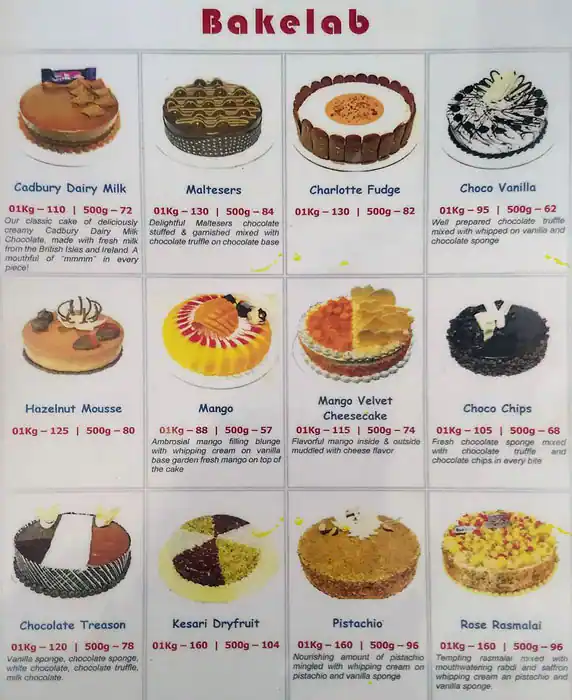 Bakelab Menu in Al Karama, Dubai 