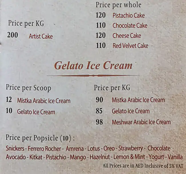 Al Meshwar Menu in Al Safa, Dubai 