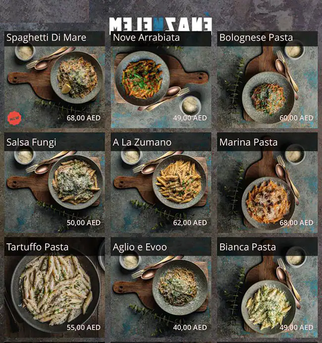 Melenzane Menu in CITY WALK, Al Safa, Dubai 