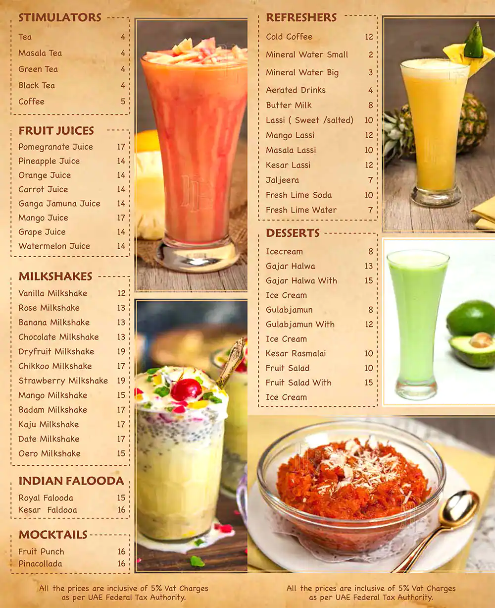 Bombay Basera Menu in Mankhool, Dubai 