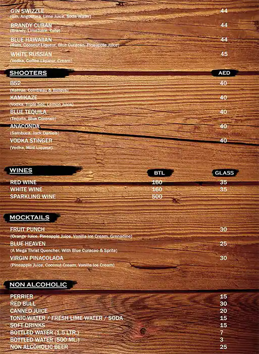 Fisherman's Hub - Orchid Vue Hotel Menu 