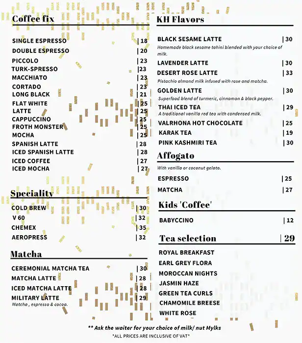 Kulture House Menu in Jumeirah 1, Dubai 