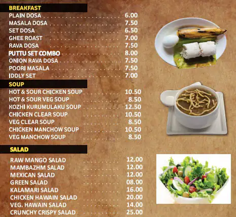 Malabar Makhan Restaurant Menu 