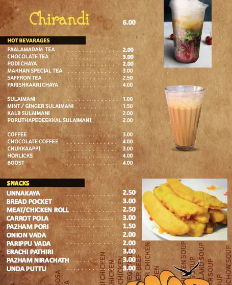 Malabar Makhan Restaurant Menu 