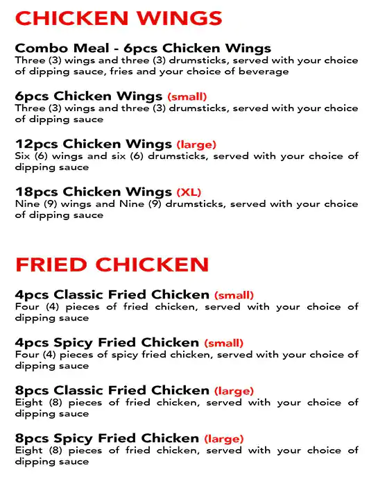 WINGO – House of Wings Menu in Barsha 