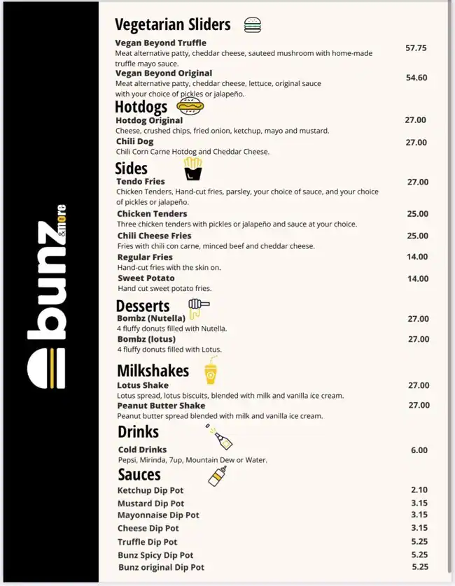 bunz Menu in Business Bay, Dubai 