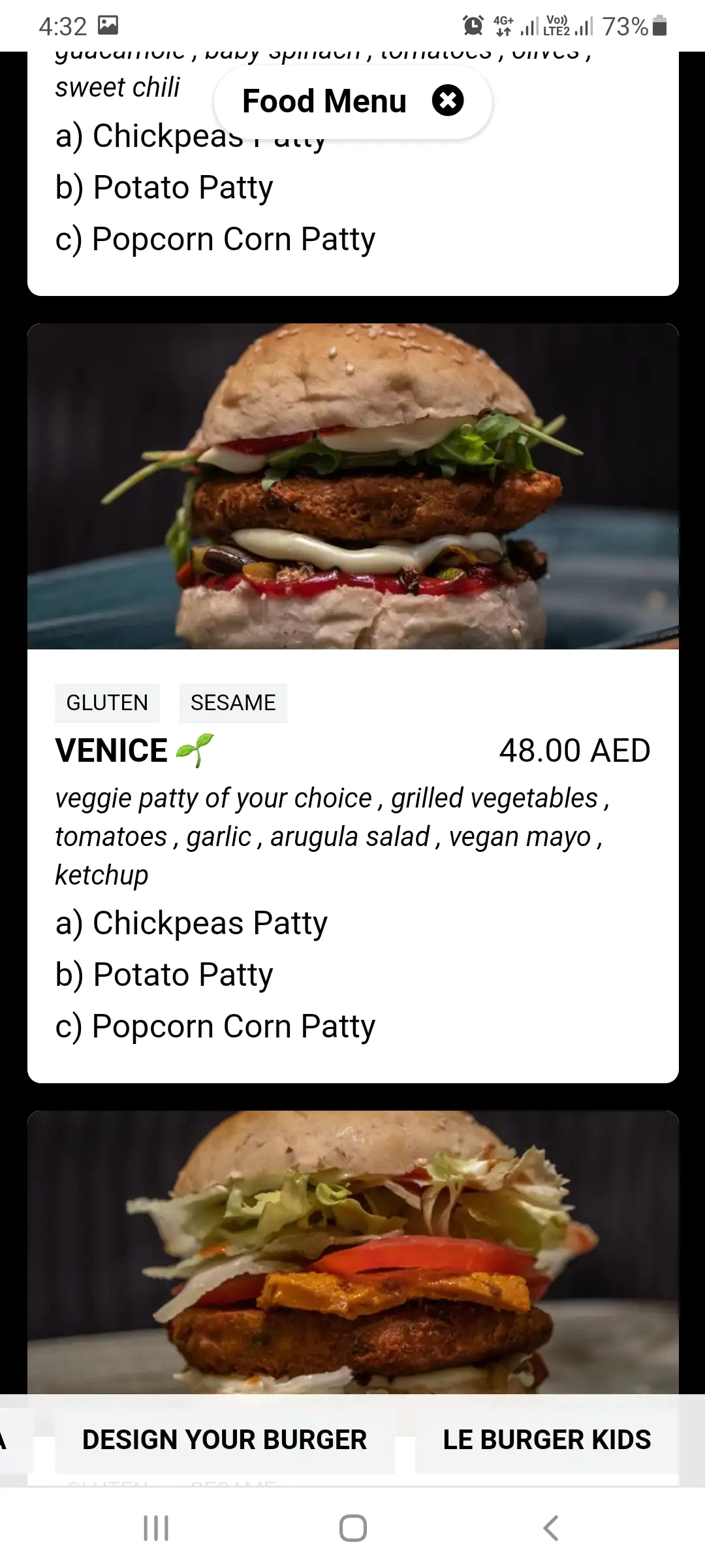 Le Burger Restaurant Menu in Mall of the Emirates, Al Barsha, Dubai 