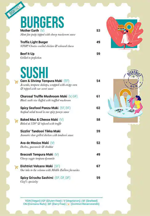 Dishtrict Menu in Wasl 51, Jumeirah 1, Dubai 