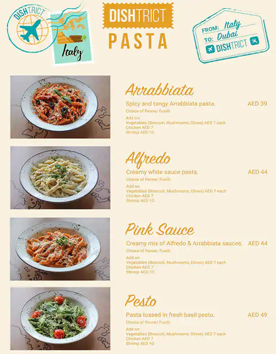 Dishtrict Menu in Wasl 51, Jumeirah 1, Dubai 