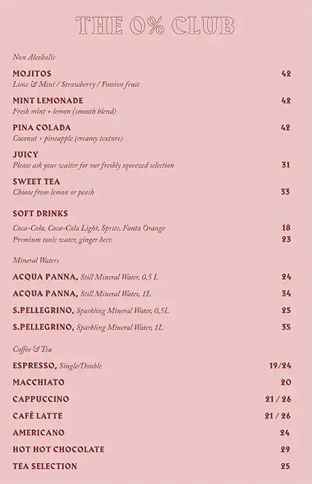 Americano Restaurant Menu in Souk Madinat Jumeirah, Dubai 