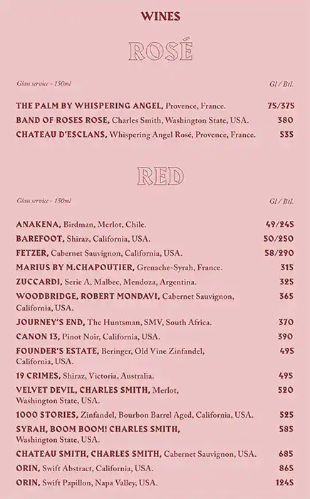 Americano Restaurant Menu in Souk Madinat Jumeirah, Dubai 