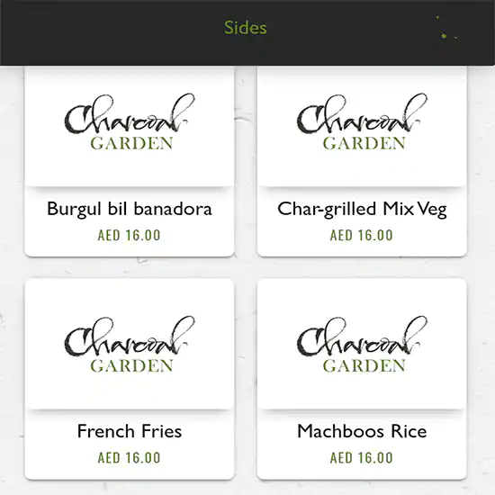 Charcoal Garden Menu in Dubai Media City, Dubai 