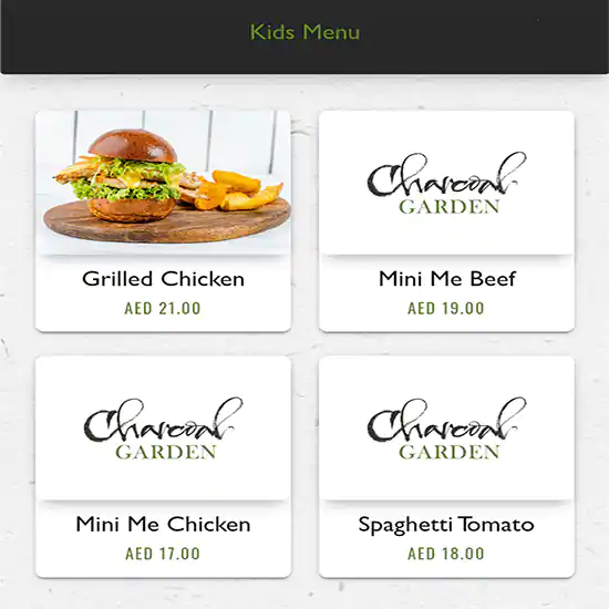 Charcoal Garden Menu in Dubai Media City, Dubai 