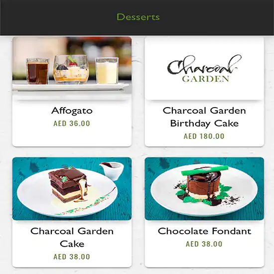 Charcoal Garden Menu in Dubai Media City, Dubai 