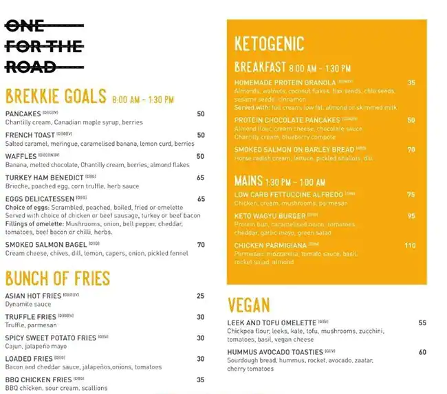 One For The Road - FIVE Jumeirah Village Menu 