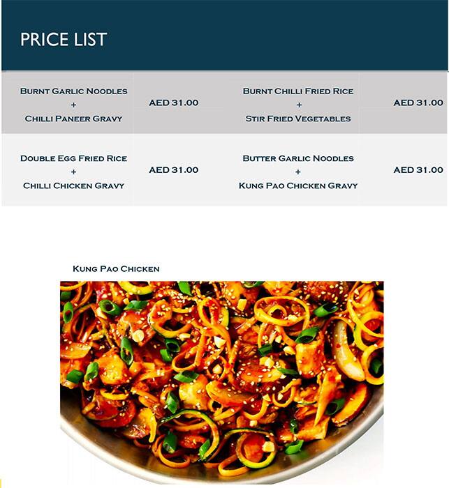 Yo China Menu in New Dubai 