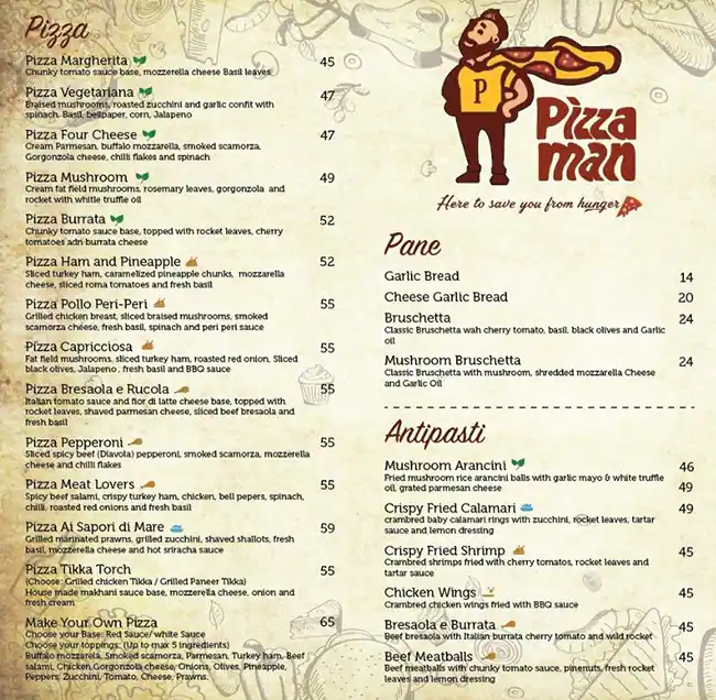 Tasty food Italian, Pizzamenu New Dubai