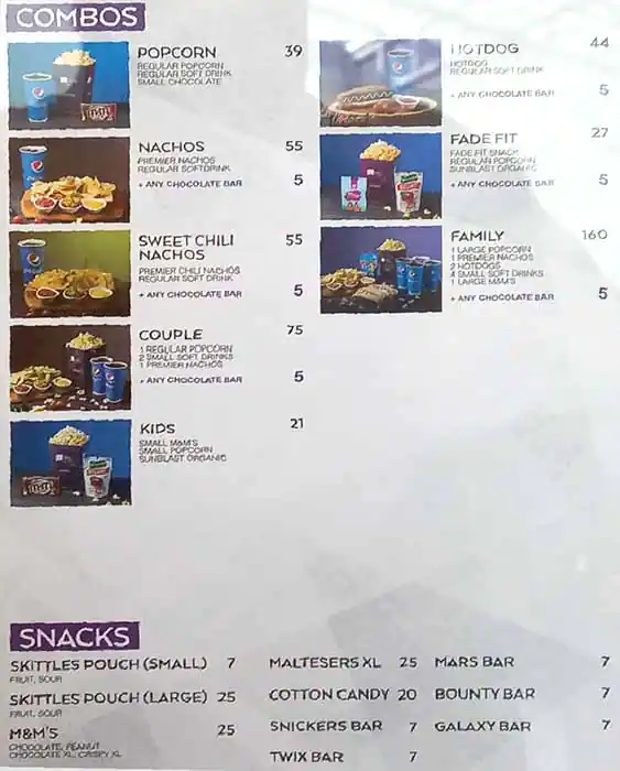 Reel Cinemas Menu in Dubai Marina Mall, Dubai Marina, Dubai 