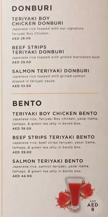 Teriyaki Boy & Sizzlin' Steak Menu 