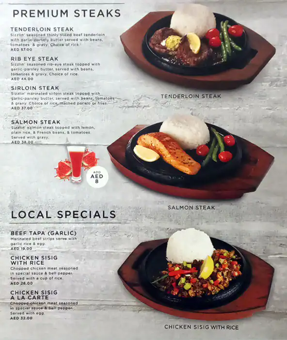 Teriyaki Boy & Sizzlin' Steak Menu 