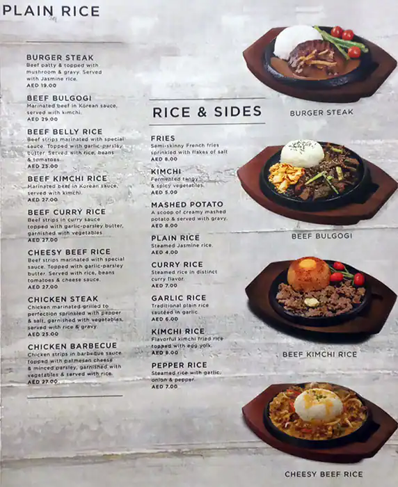 Teriyaki Boy & Sizzlin' Steak Menu 