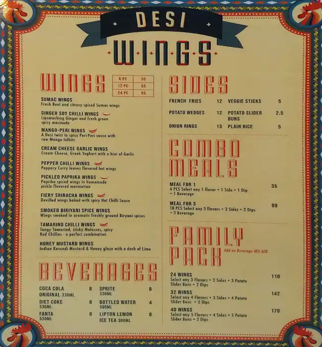 Desi Wings - ديزى وينجز Menu in Oud Metha, Dubai 