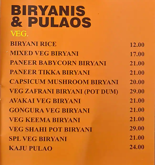 Biryanis And Biryanis Menu in Al Nahda, Dubai 