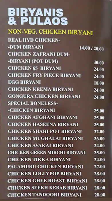 Biryanis And Biryanis Menu in Al Nahda, Dubai 