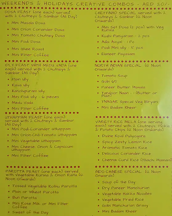 Tnagar Cafe Menu in Al Karama, Dubai 