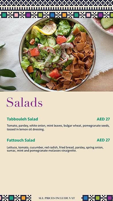 Levant Corner Menu in Burj Khalifa Area 