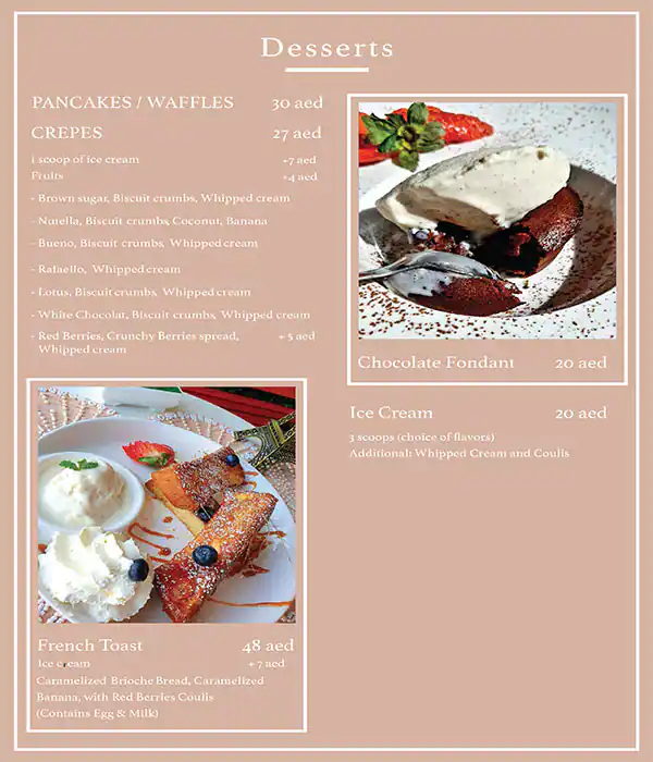 La Parisienne Menu in Jumeirah 3, Dubai 