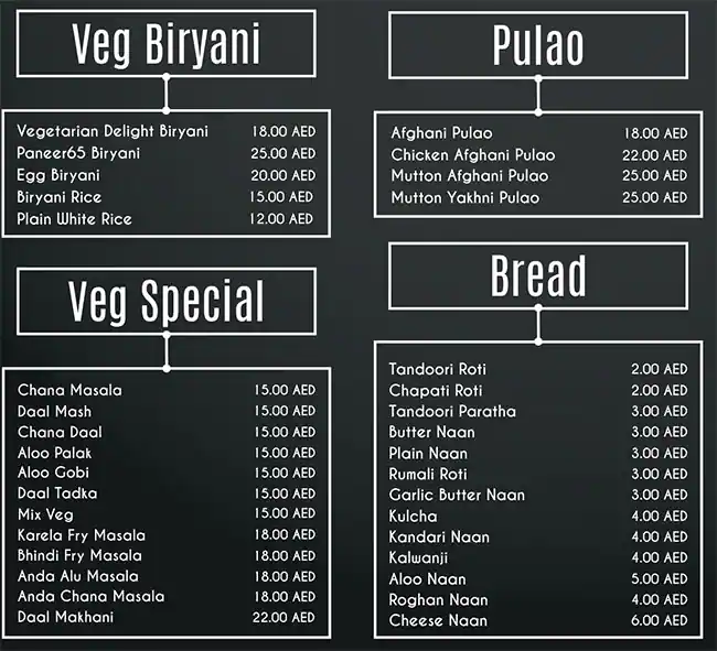 Biryani Wiryani - برياني ورياني Menu 