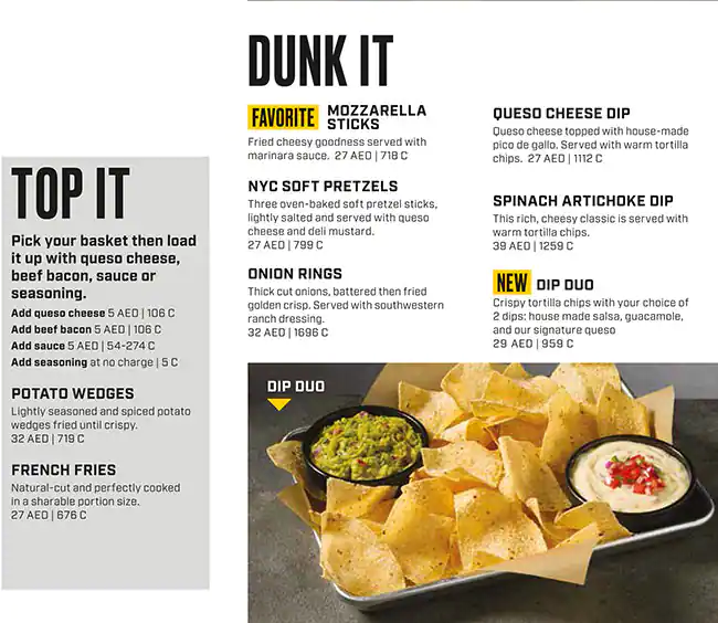 Buffalo Wild Wings - بافالو وايلد وينجز Menu 