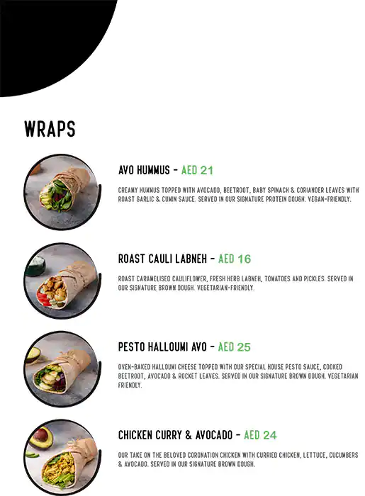 Wrapped Menu in New Dubai 