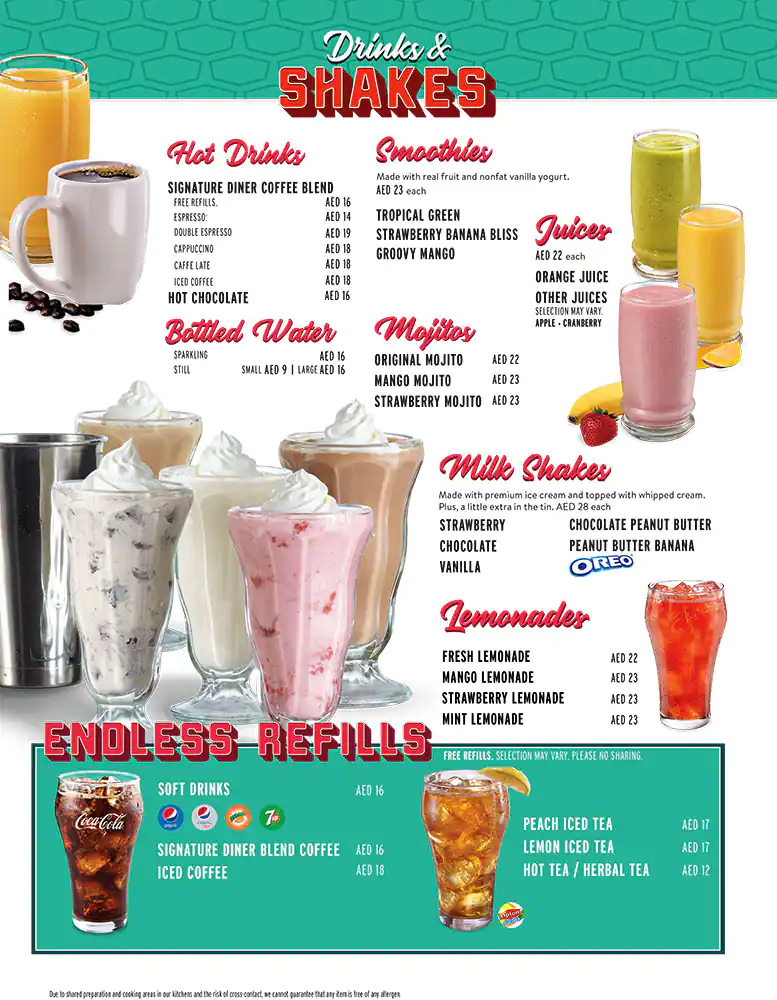 Denny's Menu in Dubai Festival Plaza, Jebel Ali , Dubai 