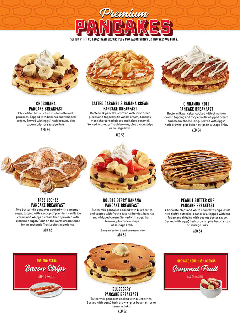 Denny's Menu in Dubai Festival Plaza, Jebel Ali , Dubai 