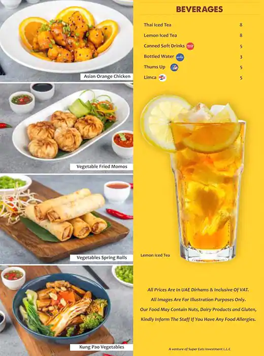 Asia Seven Menu in Dubai Festival Plaza, Jebel Ali , Dubai 