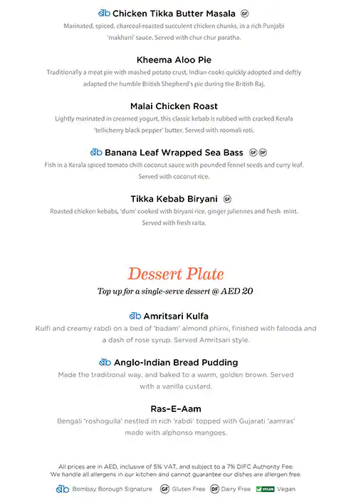 Bombay Borough - Indian Bar & Eatery Menu 