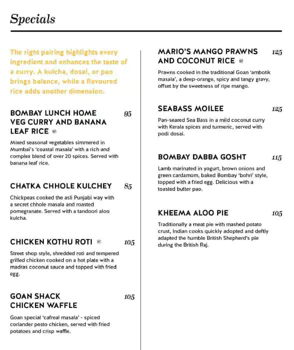 Bombay Borough - Indian Bar & Eatery Menu 