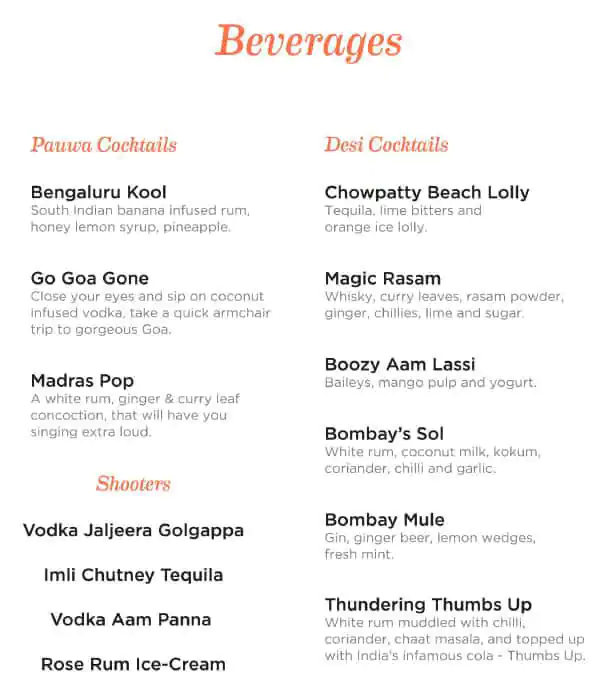 Bombay Borough - Indian Bar & Eatery Menu 