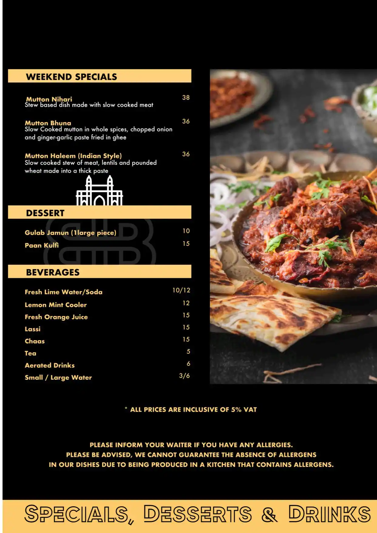 Bombay Bistro Menu in Al Nahda, Dubai 