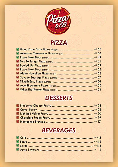 Tasty food Italian, Pizzamenu Burj Khalifa Area