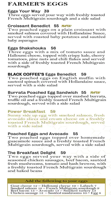 Black Coffee By Café Younes Menu 