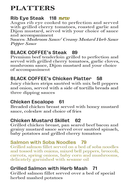 Black Coffee By Café Younes Menu 