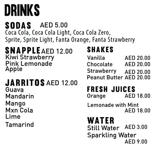 Junkyard Menu in Burj Khalifa Area 