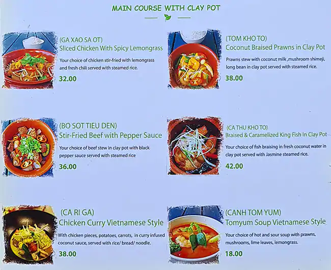 Vietnamese Snack Food Cafe Menu 