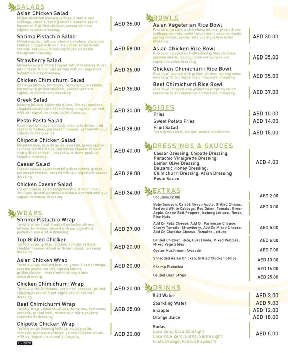 Top Salad Menu in Burj Khalifa Area 